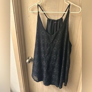 Lined lace black tank